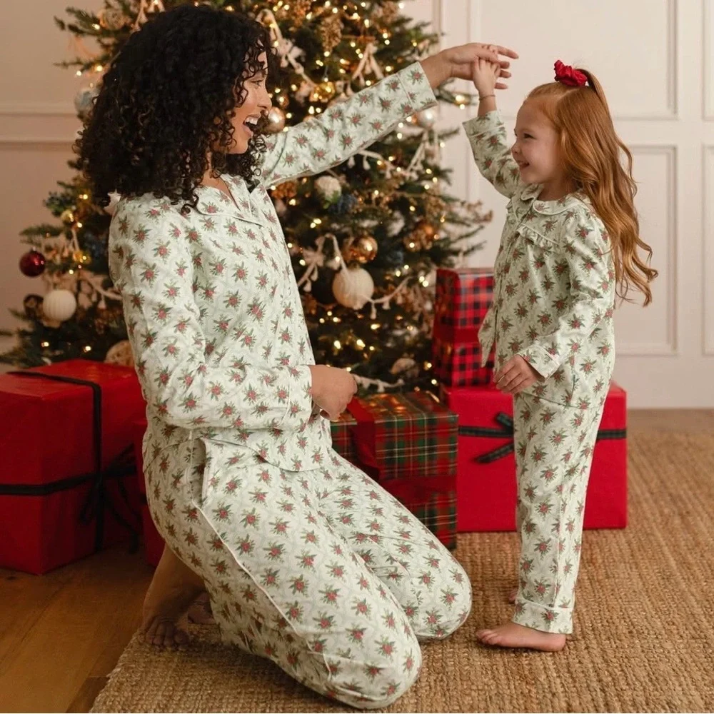 Posh Peanut Gladys Flannelette Ruffled Pajama Set 🎄🌺 Size 12-18M
